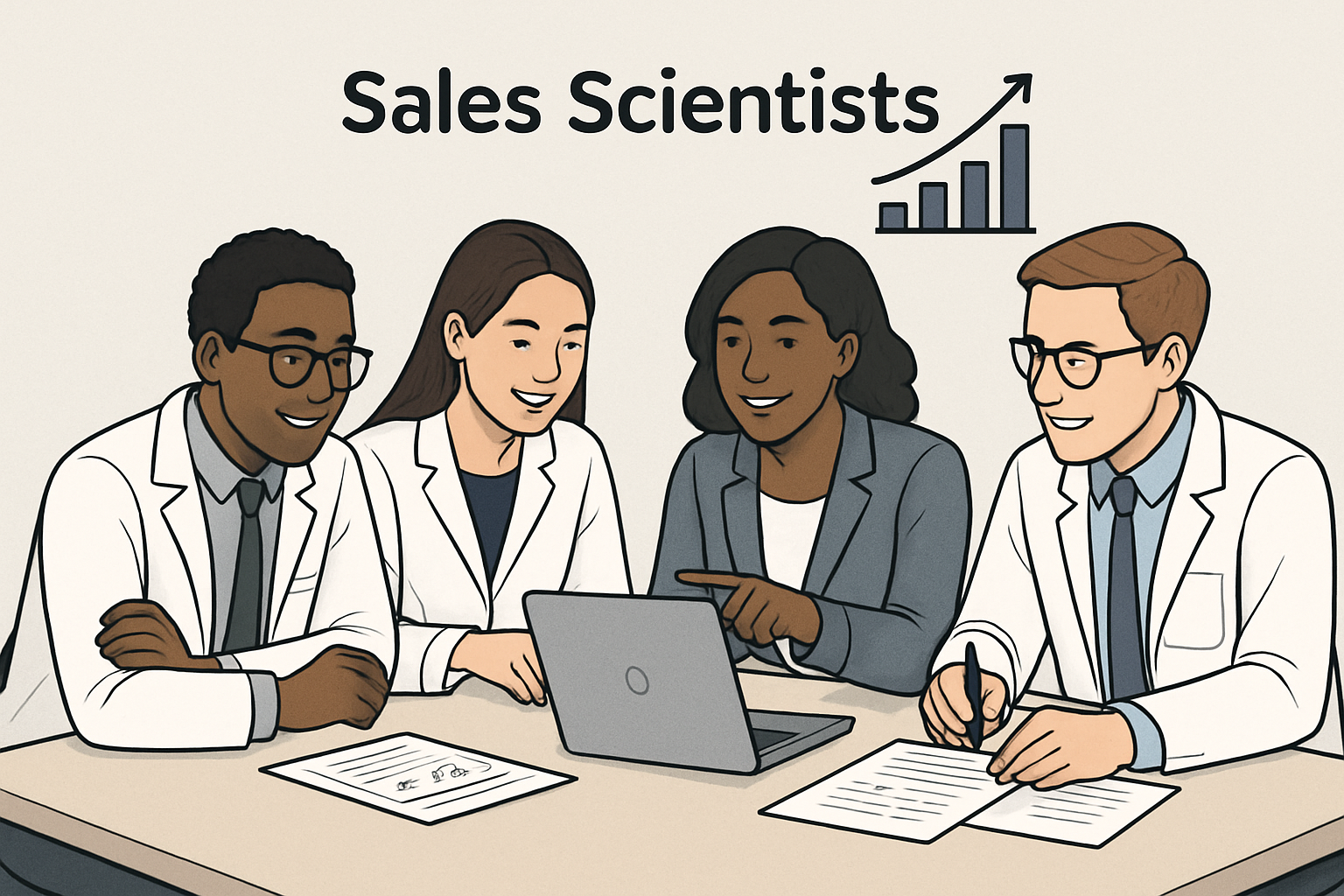 Sales Scientists team collaborating with a client to drive revenue growth